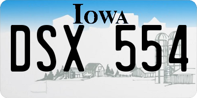 IA license plate DSX554