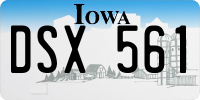 IA license plate DSX561