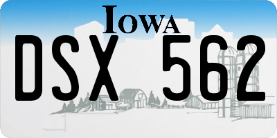 IA license plate DSX562