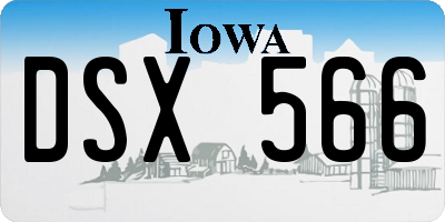IA license plate DSX566