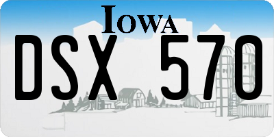 IA license plate DSX570
