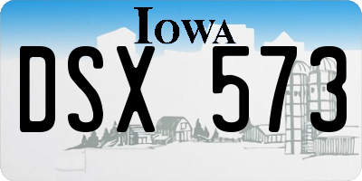 IA license plate DSX573