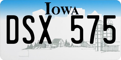IA license plate DSX575