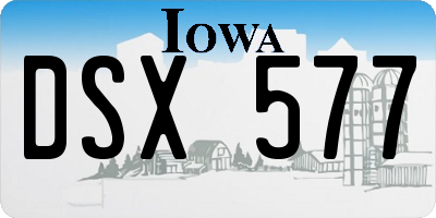 IA license plate DSX577