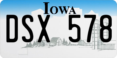 IA license plate DSX578