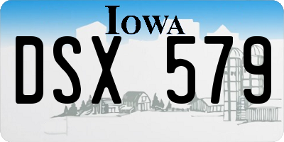 IA license plate DSX579