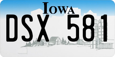IA license plate DSX581