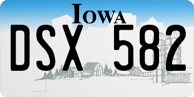 IA license plate DSX582