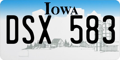 IA license plate DSX583