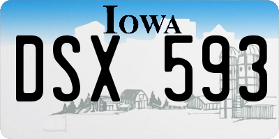 IA license plate DSX593