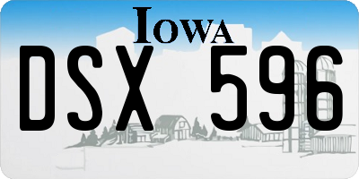 IA license plate DSX596