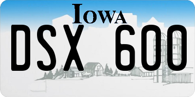 IA license plate DSX600