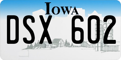 IA license plate DSX602