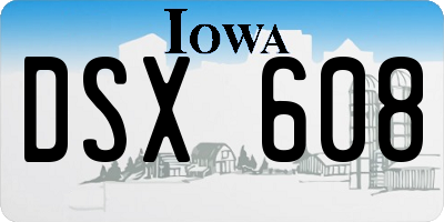 IA license plate DSX608