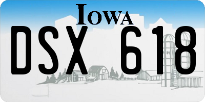 IA license plate DSX618