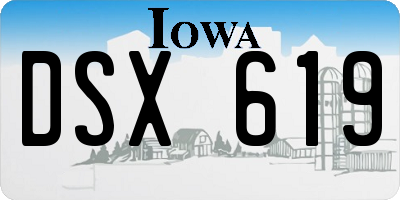 IA license plate DSX619