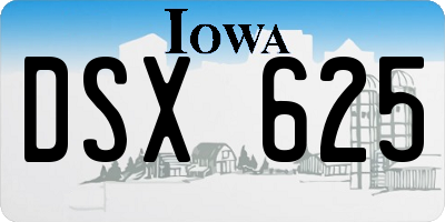 IA license plate DSX625