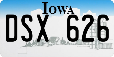 IA license plate DSX626