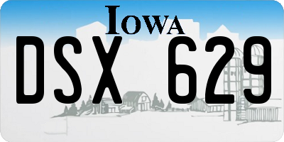 IA license plate DSX629