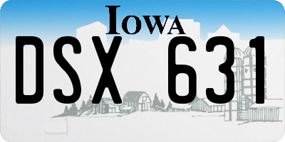 IA license plate DSX631