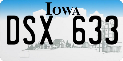 IA license plate DSX633