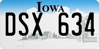 IA license plate DSX634