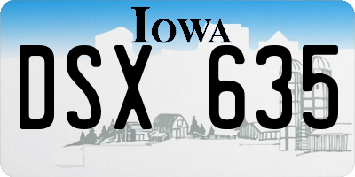 IA license plate DSX635