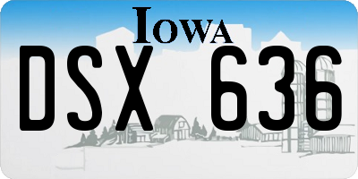 IA license plate DSX636
