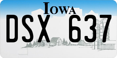 IA license plate DSX637