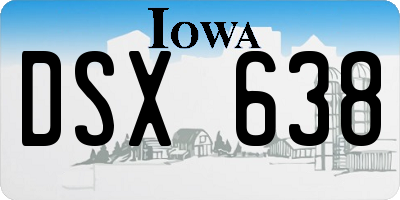 IA license plate DSX638