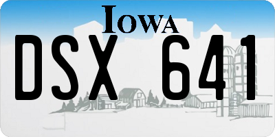 IA license plate DSX641