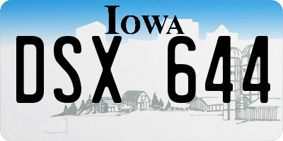 IA license plate DSX644