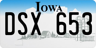 IA license plate DSX653