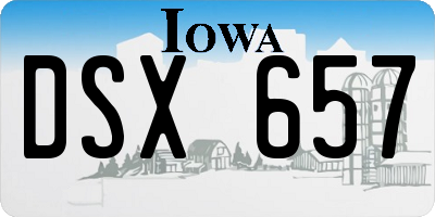 IA license plate DSX657