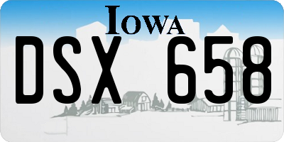 IA license plate DSX658