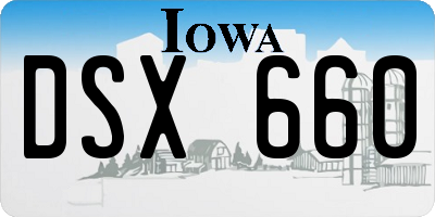 IA license plate DSX660