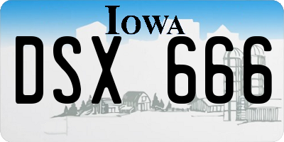 IA license plate DSX666