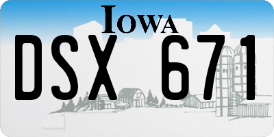 IA license plate DSX671