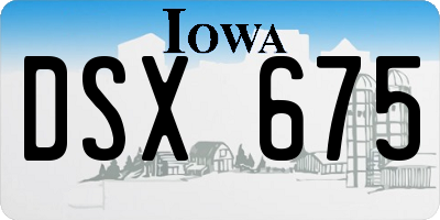 IA license plate DSX675