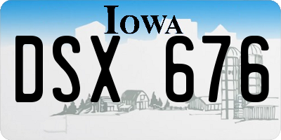 IA license plate DSX676