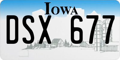 IA license plate DSX677