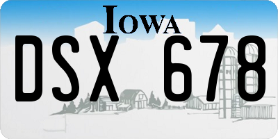 IA license plate DSX678