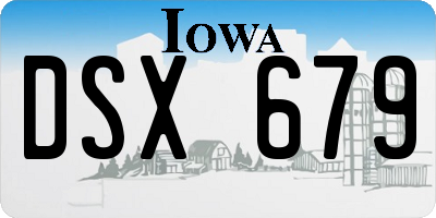 IA license plate DSX679