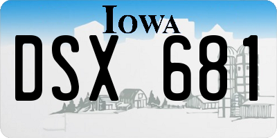 IA license plate DSX681