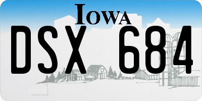 IA license plate DSX684