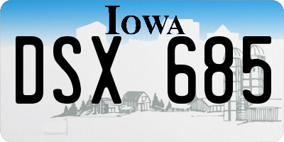 IA license plate DSX685