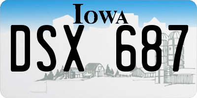IA license plate DSX687