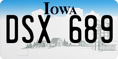 IA license plate DSX689