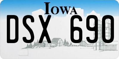 IA license plate DSX690