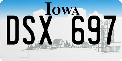 IA license plate DSX697